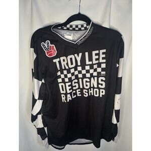 Troy Lee Designs Black Motorcross Racing Jersey Tshirt Size Large Long Sleeve